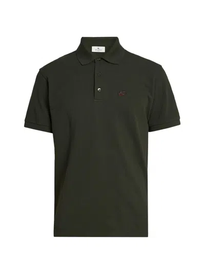 Etro Men's Cotton Polo Shirt In Green