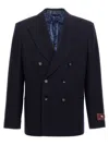 Etro Men's Decorative Basting Blazer In Blue