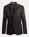 Etro Floral-embroidered Single-breasted Blazer In Black