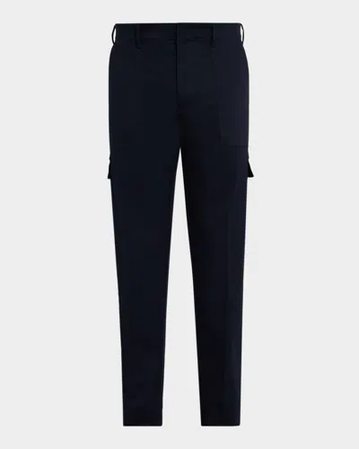 Etro Men's Flap Pocket Straight-leg Cargo Pants In Blue