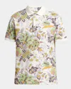 Etro Men's Floral Palm Paisley Polo Shirt In White