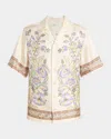 Etro Floral-print Bowling Shirt In Print On White Base