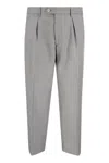 Etro Men's Fresh Wool Tailored Trousers In Grey