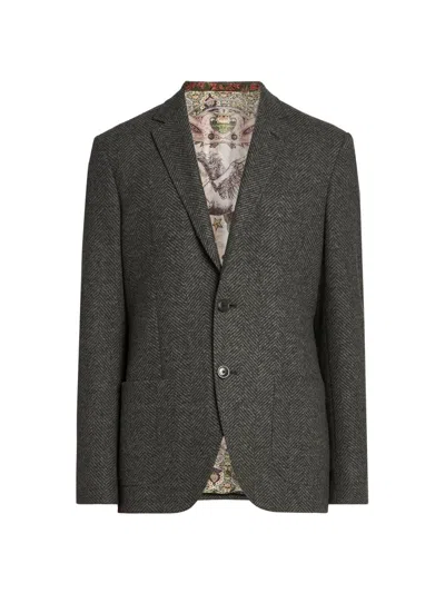Etro Men's Herringbone Sport Coat In Gray