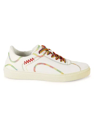 Etro Men's Leather Sneakers In White