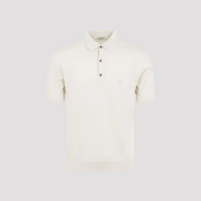 Etro Men's Long Sleeve Knit Polo In White