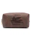 Etro Graphic Print Cotton Blend Cardholder In Brown