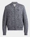 Etro Men's Paisley Full-zip Bomber Jacket In Gray