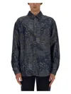 Etro Men's Paisley Pattern Shirt In Denim