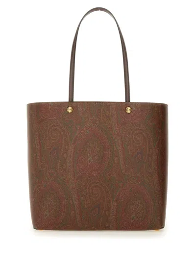 Etro Men's Paisley Patterned Shopping Bag In Brown