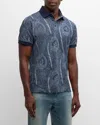 Etro Paisley Polo T-shirt In Print On Blue Base