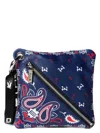 Etro Paisley Print Logo Pouch Bag In Blue