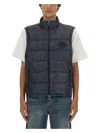 Etro Sleeveless Jacket With Wool Blend Insert In Blue