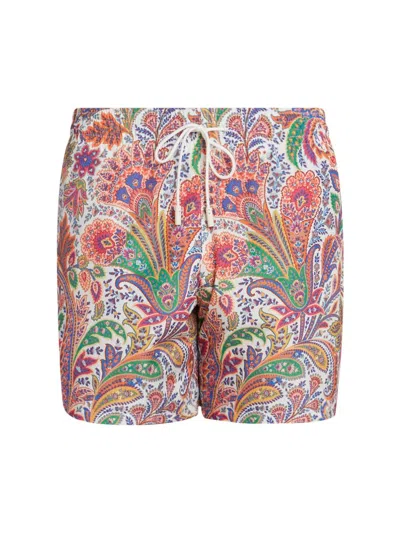 Etro Men's Paisley Swim Trunks In Multi