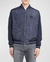 Etro Logo-embroidered Paisley-print Bomber Jacket In Print On Black Base