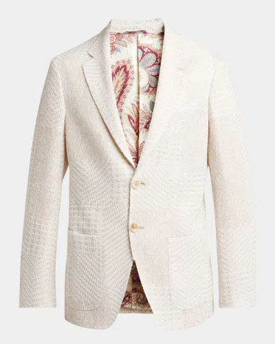 ETRO MEN'S PATCHWORK KNIT TWO-BUTTON SPORT COAT