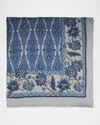 Etro Men's Patterned Modal Scarf In Print On Blue Base