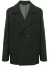 Etro Double-breasted Peacoat In Green