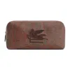 Etro Logo Embroidered Paisley Printed Wash Bag In Brown