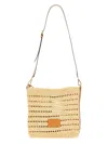 Etro Men's Perforated Raffia Shoulder Bag In Beige
