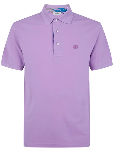 Etro Men Polo Shirt In Purple