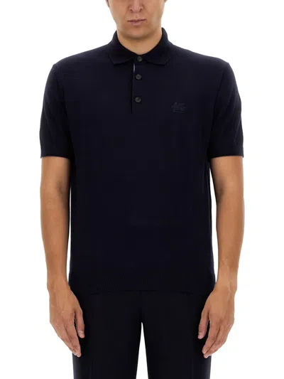 ETRO ETRO MEN POLO SHIRT WITH PEGASUS EMBROIDERY