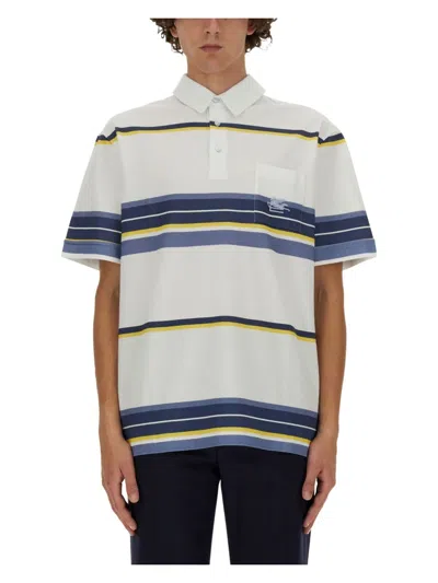 ETRO MEN'S POLO SHIRT WITH PEGASUS EMBROIDERY