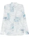 Etro Multicolour Long Sleeve Shirt With Paisley Print In Blue