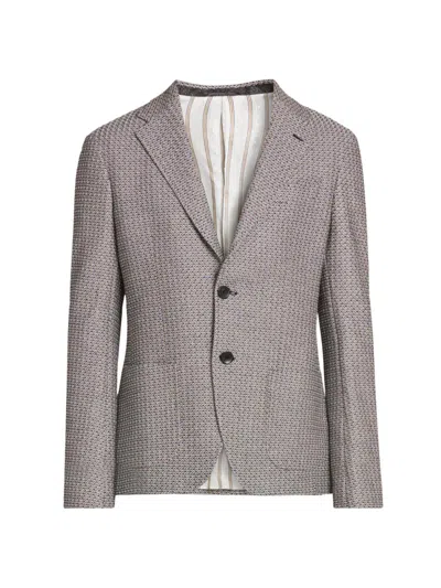Etro Men's Roma Geometric Single-breasted Sport Jacket In Gray