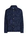 Etro Patterned Wool-blend Overshirt Jacket In Blue