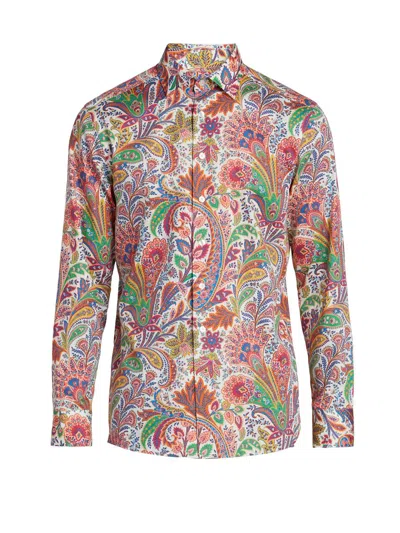 Etro Men's Roma Paisley Cotton Button-front Shirt In Multi