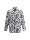 Etro Floral Paisley Button-up Shirt In Gray