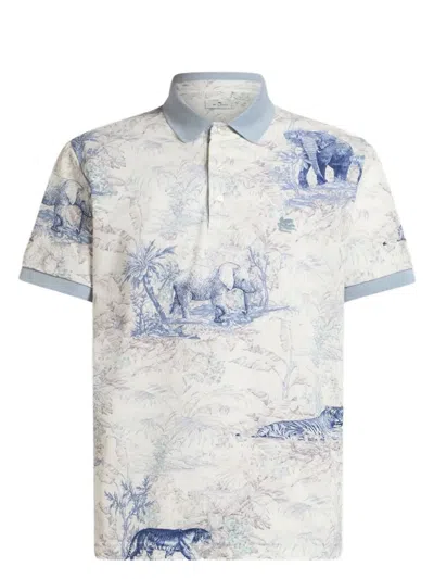 ETRO MEN'S SAFARI PRINT POLO SHIRT