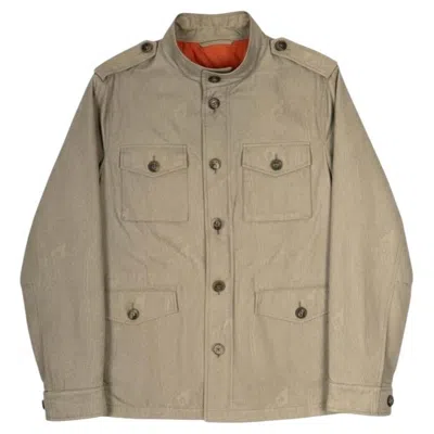 Pre-owned Etro Men's Safari-style Jacket Light Brown Xl Cotton Blend