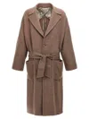 Etro Single-breasted Wool Coat In Neutral