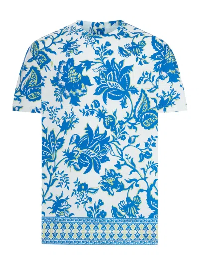 Etro Men Soho Cotton T-shirt With Placed Print In Multi