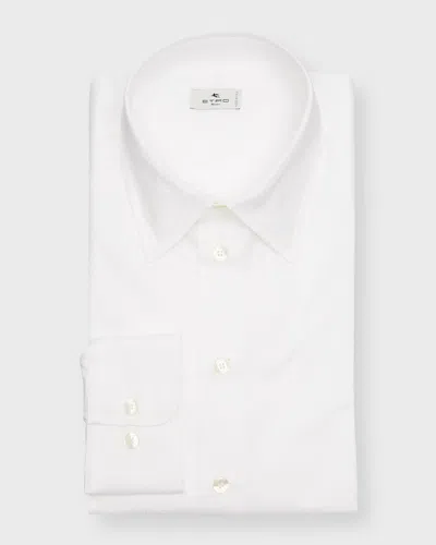 Etro Men's Tonal Jacquard Dress Shirt In White