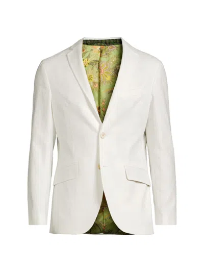 Etro Men's Tonal Jacquard Sports Jacket In White