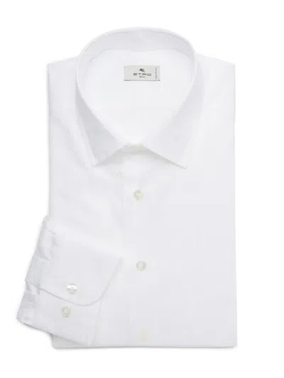 Etro Men's Tonal Paisley Dress Shirt In White