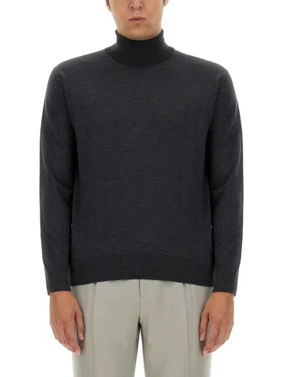 Etro Men Turtleneck With Embroidery In Gray