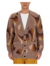 Etro V-neck Cardigan With Front Pockets In Multicolour