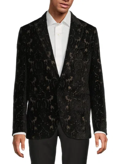 ETRO MEN'S VELVET PEAK-LAPEL EVENING JACKET
