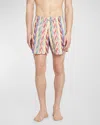 Etro Gestreifte Badeshorts In Print On White Base