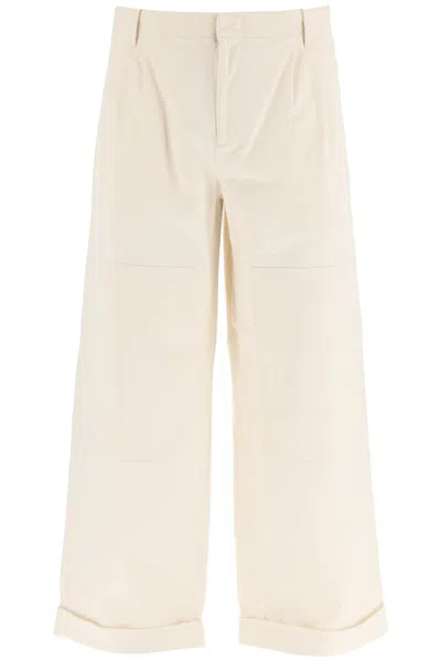ETRO MEN'S WHITE WIDE LEG PANTS FOR SS23 COLLECTION