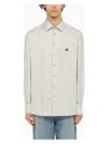 Etro Men's White/green Striped Long Sleeved Shirt | Size 41 Cm | Mrib000299tr507