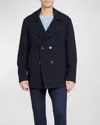 ETRO MEN'S WOOL KNIT FOUR BUTTON PEACOAT