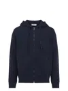 Etro Zipped Hoodie Sweatshirt In Blue