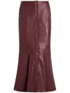 Etro Nappa Leather Mermaid Skirt In Red