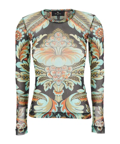 ETRO MESH PRINTED TOP