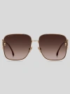 Etro 0070s Square Metal Sunglasses In Brown
